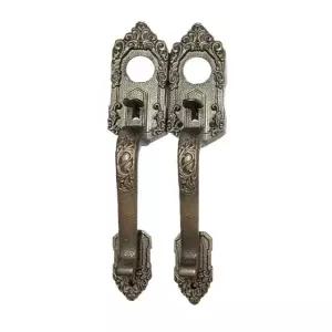 셀프 도금 엔틱 현관문 손잡이 옛날 열쇠 문고리 방문 단면 키 세트 35-45mm 범용