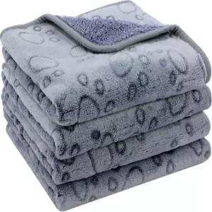 레기너리 4개 방수 기니피그 담요 세척 가능한 작은 동물 양털 침구 흡수 케이지 라이너 재사용 애완동물