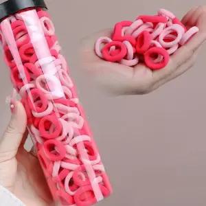 5색상 머리끈 세트 케이스 미니사이즈 무매듭 짱짱한 100개 대용량 고탄성