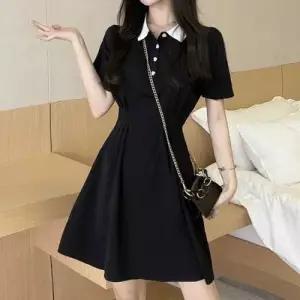 하객 비치원피스 카라 롱드레스 쉬폰원피스 반팔 WFLMTRI