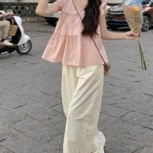 데일리 파스텔 블라우스 여름 가벼운 나시