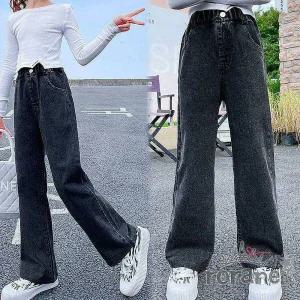 여아 주니어 롱와이드 청바지opq633