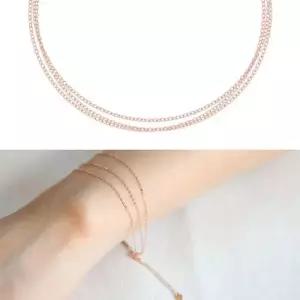 정품 14K 금 로즈골드 트리플 체인 데일리 팔찌 W663441