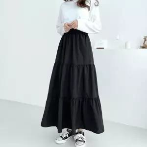 [오노마] ONM 3단 캉캉 여성 롱 스커트 밴딩 치마 캐주얼 바스락 (S10383832)