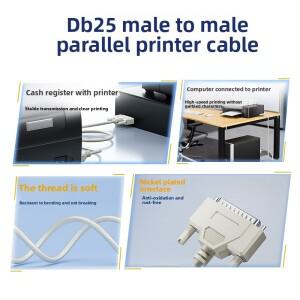 DB25 병렬 케이블 남성-남성 IEEE 1284 준수 바코드 프린터 스캐너용 차폐형 핫 세일