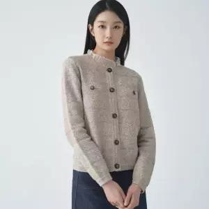 [지센] 여성 멜란지 라운드 가디건 LFKTO191_BE