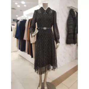 미니멈 세이브존01 카라넥 시스루 도트 풀 레이스 플레어원피스 MYAAWO2460A