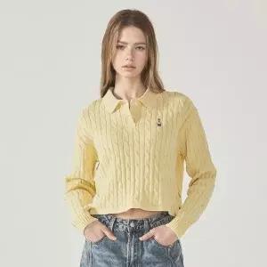 후아유 Steve Collar Neck Cable Pullover WHKAF2304F 414941