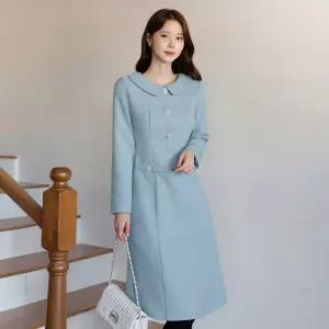 [시크라인] (~XXL까지) 토이람 플랫카라 트위드 A라인 원피스 겨울 하객룩 오피스룩 모임룩 격식룩 빅사이즈