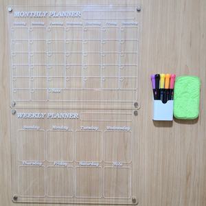 초대박만능샵 냉장고 아크릴 투명 화이트보드 붙이는 미니 자석 칠판 보드판 주중 월중 달력