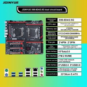 [로로구대]JGINYUE 듀얼 CPU 메인보드 X99 LG 호환A 2011-3 지원 Xeon E5 V3 V4 CPU DDR4 메모리 8 채널 듀
