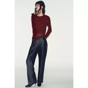 자라 ZARA 플라워 스트럭처 니트 스웨터 - 버건디 9874110681 831121