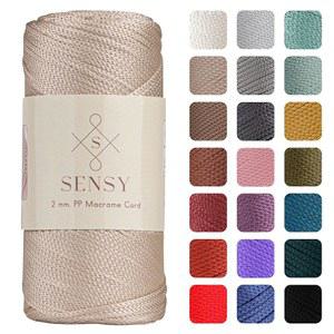 센시 프리미엄 2mm 251야드 폴리에스터 로프 폴리프로필렌 코드 마크라메 크로셰 백 실 선물 라떼