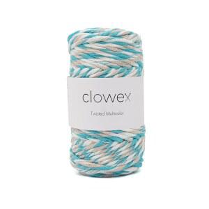 클로우엑스 멀티컬러 코튼 빗살 마크라메 스트링 5mm 레인보우 컬러풀 코드 트위스트 소프트 잡화 실 87야드 x 매듭 장식용 공예 TM17