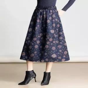 여성패션 롱 스커트 중기장 A라인 밴딩 캐주얼 우산 겨울 DL4