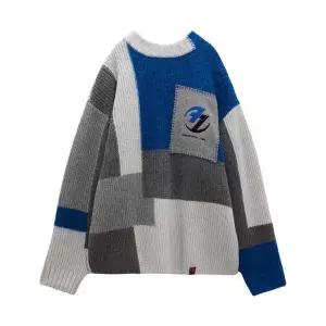 Zara x Ader Error Patchwork Oversize Knit Sweater Multicolor 자라 x  패치워크 오버사이즈