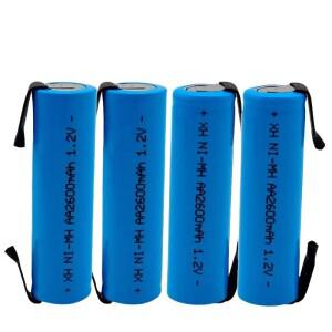 전기 면도기 칫솔용 AA 1.2V 2600mah 용접 탭이  충전식 배터리 NiMH