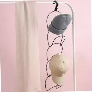 5단 도어훅 벽걸이 모자걸이 행거 블랙