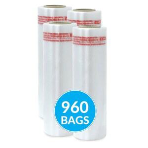 960개 파라핀 왁스 라이너, 12인치 x 17인치 13마이크, 케이스당 4롤 - 손 및 발 트리트먼트용 일회용 비닐봉지, 스파, 살롱, 가정용으로 이상적 주의 라벨 인쇄