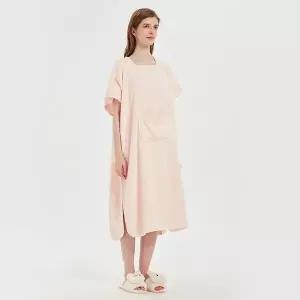 사우나 목욕 샤워가운 부드러운 원피스 수면가운 핑크 (WFJUXOZ)