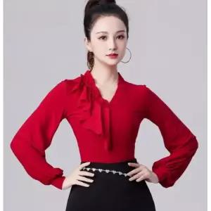 댄스복 왈츠 여성 사교 줌바 라틴 댄스상의 라인 스포츠 젬레드 비연결 M