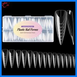 TP 75pcs/150pcs 스틸레토 듀얼 폼 네일 아크릴 빠른 빌딩 젤 몰드 풀 커버 확장 어퍼 몰드 틀린 네일 팁