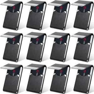 예시야 12개 가죽 명함 홀더 케이스 PU 비즈니스 포켓 카드 지갑 남성 여성 사무실 선물용 자석 잠금 장치