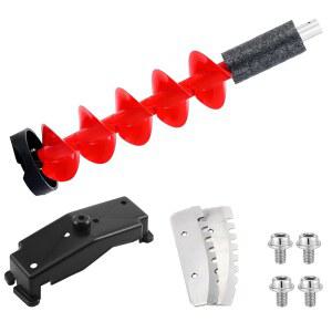 라운지 스위어 아이스 오거 6인치 플로팅 회전 직경 얼음 낚시 드릴 비트, 블레이드 2개 포함 나일론 부착 편리한 고속 절단 심해 낚시용 야외 장비 도구 빨간색