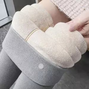 [리빙러브] 400g 파인애플 원단 보온 레깅스 따뜻한 기모레깅스 겨울용 방한 밀크바지 하이웨스트