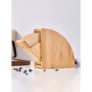 커피필터 홀더 여과지 드립커피 커피 2종 보관 대나무 보관함 나무 프레임 먼지차단 필터