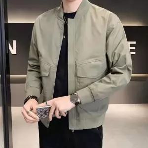 [룽스]블루종 남자가죽자켓 댄디스타일 봄자켓 포켓재킷