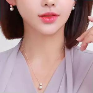 14K 클라라 진주 금 목걸이 금침 귀걸이 주얼리 세트
