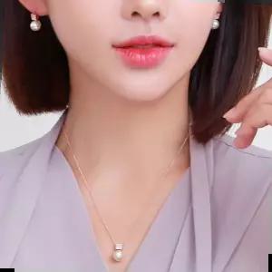 큐빅진주귀걸이 클라라 진주 금 목걸이 금침 귀걸이 주얼리 14K 세트