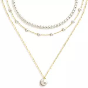 여성용 제피 골드 진주 목걸이 다인티 14K 은색 도금 레이어드 초커 귀걸이 팔찌 결혼식 트렌디한 주얼리