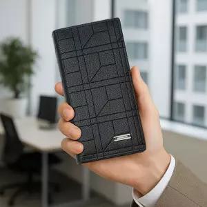 PrimeBulk 모던 장지갑(블랙)선물용 남성용중 선물용 클래식 학생 학생용 가죽 고급