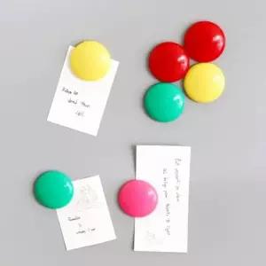 원형 컬러 자석 냉장고 현관문 마그넷 메모 홀더 8P (WFKAFO7)