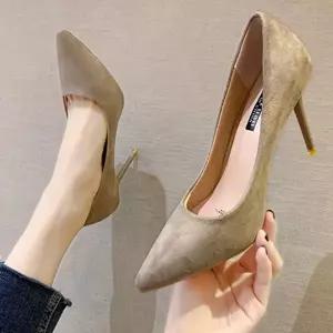 [하프클럽/]포멀룩스타일링 여자 예쁜 구두 데일리룩 스웨이드힐 코디 6cm