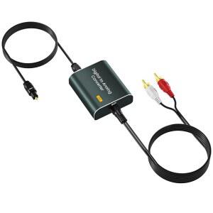 광- 5mm 오디오 Toslink 포함 광케이블 AUX 어댑터 5 RCA 광 192kHz 디지털-아날로그 to 잭 케이블 및 SPDIF 컨버터