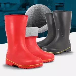 방한 경량 털장화 겨울 남 여 주방화 물장화 방수 작업용 조리화 농장 축사 EVA 소재