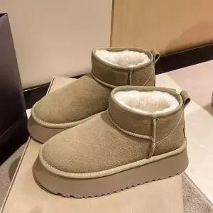 방한부츠 여성 키높이 털안감 스웨이드 통굽 털부츠 방한 겨울 여자