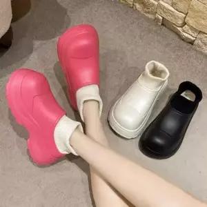 털신 겨울 귀여운 따뜻한 여성 EVA 안감기모 통굽 신발 여자모카신