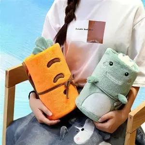 어깨 담요 극세사 단추 어린이집 캐릭터 무릎 담요 겨울 사무실 수험생 캠핑용 따뜻한 블랑켓 휴대용 여행