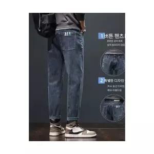 남자 편한 배기핏 청바지 가을 겨울 기모 배기 캐주얼 바지 트렌드 긴 SPO마켓4