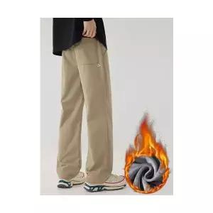 남자 일상복 바지 겨울 기모 도톰 배기 캐주얼 스트레이트 커브 트레이닝 하의 SPO마켓4