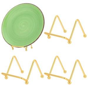 라탄뷰 4개 2인치 미니 플레이트 홀더 디스플레이 스탠드 작은 금속 금 프레임 그림, 책, 사진 이젤, 창작물, 수집품 사각 와이어 휴대폰용