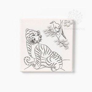 액자 도안 캔버스 민화그림 까치호랑이 그림액자