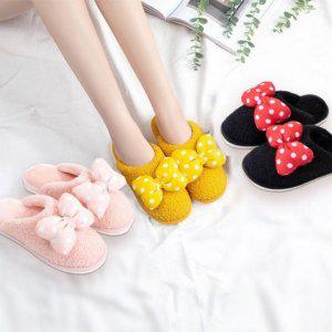 캐릭터감성 리본디자인 실내공간 홈슬리퍼 웜감 보온 우먼 홈공간 화 업무용실내용신발 실내전용 교사 클래