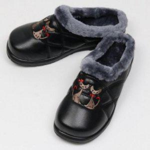 여성용 퍼소재 실내화 신고양이 온기 베이직 방한디자인 홈슬리퍼