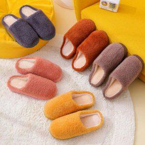 베스트 홈슈즈퍼소재 겨울용슬리퍼 홈퍼슬리퍼 플레인 기모안감 통굽슬리퍼 이지슈즈