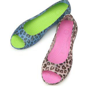 상표명 우먼젤리소재슈즈 샌들 로우힐슈즈 캐주얼화 비치활동 여름용슈즈 992 트렌디 호피젤리